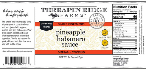 14.5 Terrapin Ridge Farms Pineapple Habanero Sauce Two Ounce Bottles