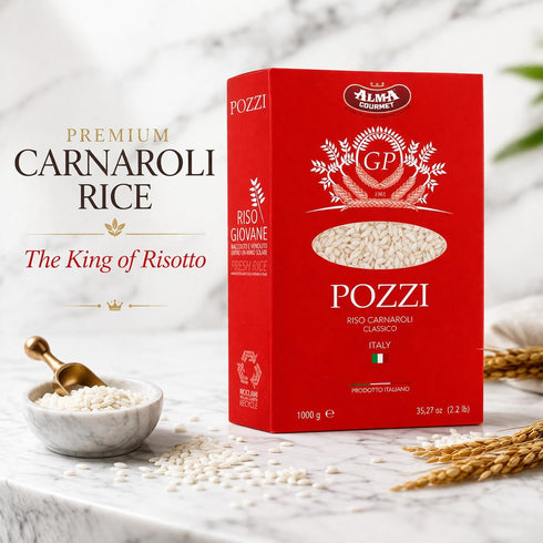 Pozzi 2.2 lb (1 Carnaroli Rice Classico, kg) Italian Carnaroli Rice for Risotto, Premium Rice from Italy, Ideal