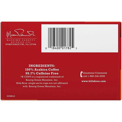 Hills Bros Decaf Medium Roast Single Serve Coffee Pods, 12 Count, Keurig Compatible