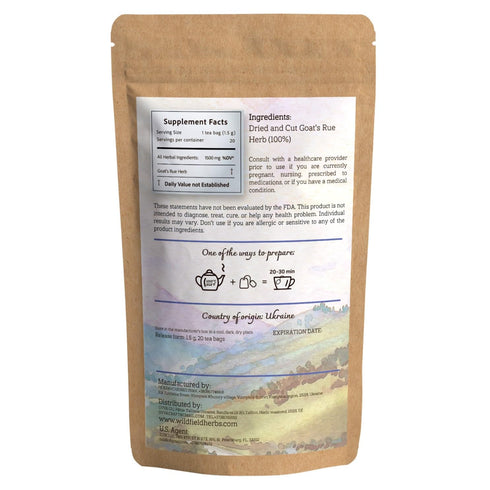 20 bags Goat’s Rue Herb Tea - 20 Count 1.5 g Tea Bags for Blood Sugar Herbal Tea (Galega officinalis L.)