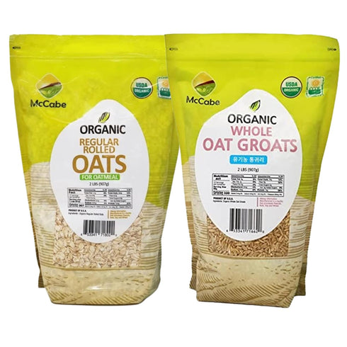 McCabe's Organic Oat Delight: Whole Oats Groats & Regular Rolled Oats -