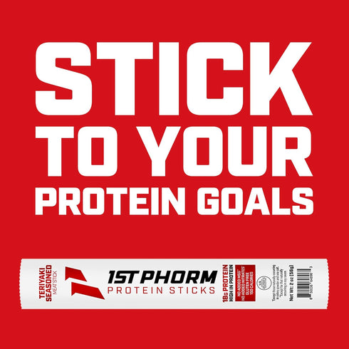1st 18g 15 Count Phorm Meat Sticks, Teriyaki Seasoned Protein Snacks, Protein Per Serving, Pork & Beef Sticks, Healthy