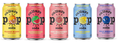 GREAT BRITISH TRADING LIMITED 5 Pack 40 12 Oz Pack 10 Culture Pop Sparkling Probiotic Soda Flavor Variety Calories per