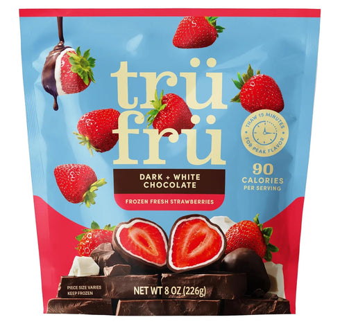 Tru Fru, Dark And White Chocolate Strawberries, 8 Ounce