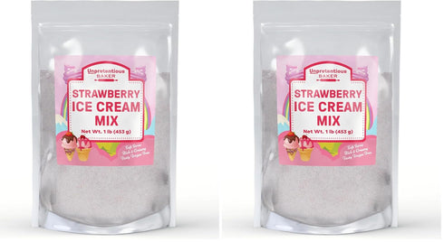 Unpretentious Strawberry Soft Serve Ice Cream Mix, 1lb, Rich & Creamy, Homemade