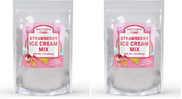 Unpretentious Strawberry Soft Serve Ice Cream Mix, 1lb, Rich & Creamy, Homemade