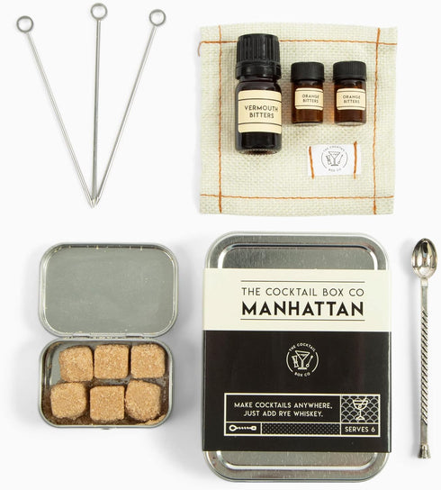 The Cocktail Box Co. Manhattan Cocktail Kit, Handcrafted Mixology Set for Him or Her, 1 Kit