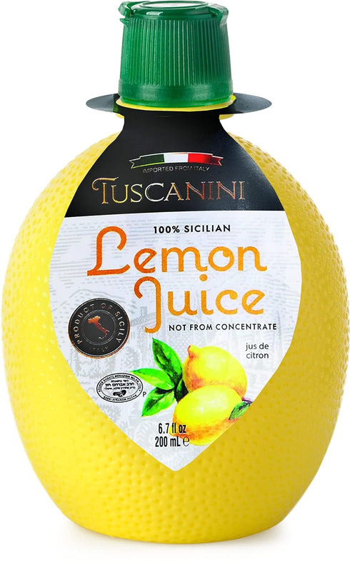Tuscanini 100% Sicilian Lemon Juice, Not from Concentrate, 6.7oz Lemon Shaped Convenient