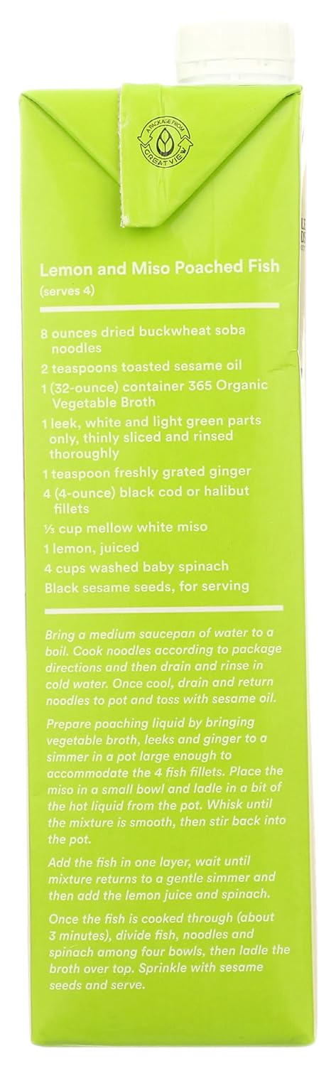 365 32 Oz by Whole Foods Market, Organic Vegetable Broth, Fl