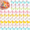 Lyellfe 120 Pack Mini Resin Chicken, Cute Animals Miniature Figures, Colorful Tiny