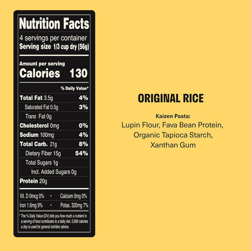 20g (6g 8 Pack 3 Kaizen Original Protein Rice, Protein, Low Carb Net Carbs), Keto-Friendly, Gluten-Free, Made
