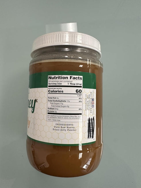 40 Stakich Royal Jelly Enriched Raw Honey - Pure, Unprocessed, Unheated - Ounce