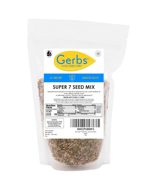 7 1 lb. 14 Gerbs Super Seed Snack Mix | Raw, No Artificial Additives, Resealable Bag | Crunchy Pumpkin, Sunflower
