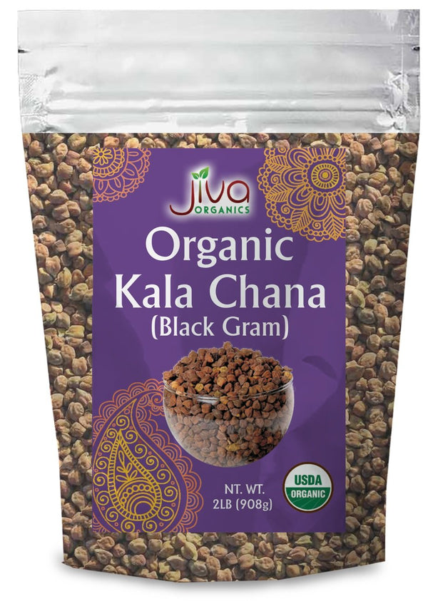 Jiva Organics Organic Kala Chana 2 Pound Bulk Bag - Black Gram,