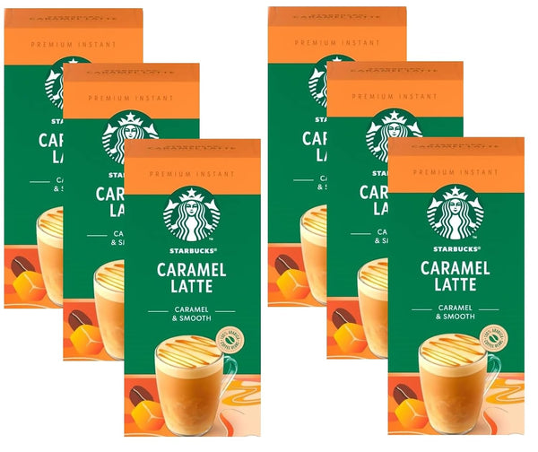 Starbucks Caramel Latte Premium Instant Coffee, 5 Sachets, (Pack of 6, Total