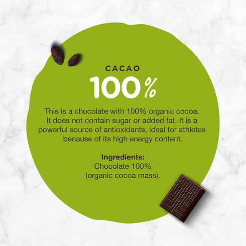 (100% Hoja Verde Dark Chocolate Sugar, Dairy Free Bars, Keto Friendly, Certified Organic | Vegan, Natural, Non-GMO
