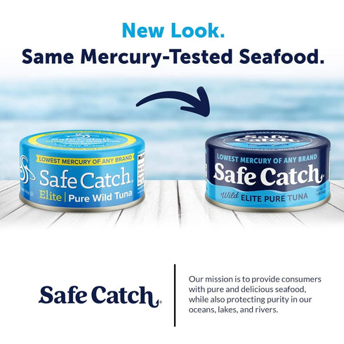 Whole30 5oz 12-Pack Safe Catch Canned Wild Tuna Fish, Wild Caught, Lowest Mercury, Gluten-Free, Kosher, Non-GMO