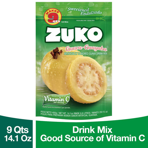 Pack 14.1 (Pack 6) Zuko Guava Instant Powder Drink | Family | No Sugar Needed | Vitamin C | Ounce