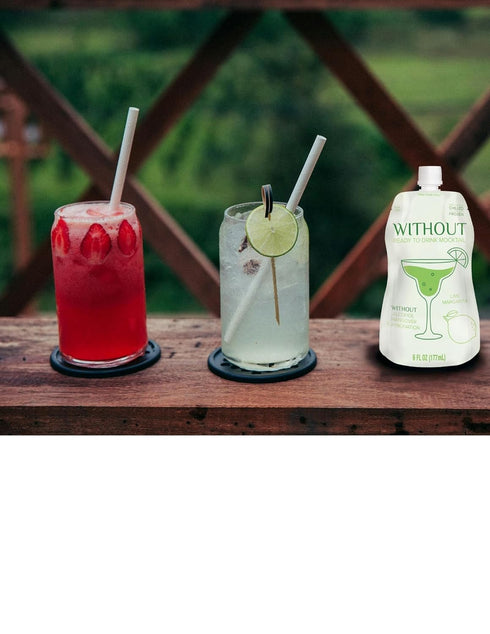 WITHOUT READY TO DRINK MOCKTAIL Frozen WITHOUT Ready To Drink Strawberry Margarita Mocktail, Zero Proof, Non-Alcoholic
