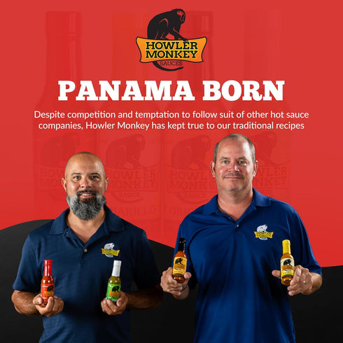 5 oz (1-Pack) Howler Monkey Sauce Hot - Panamanian Hot Sauce with Aji Chombo Pepper - Gluten-Free, No Carbs, Low Sodium