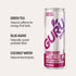 140MG 12 Oz, Pack 12 GURU ZERO SUGAR Dragon Fruit Cherry Sorbet Organic Energy Drink with Plant Based Natural Caffeine