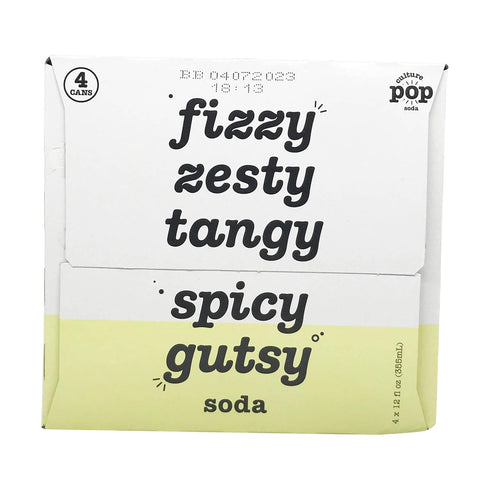 12 Oz, 4 Pack Culture Pop Soda, Soda Ginger Lemon Turmeric, Fl