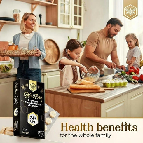 NEWBEE Lozenges, (16, 24+) Manuka Honey Made W/UMF, MGO New Zealand Manuka Honey, UMF Certified, Monofloral, Traceable
