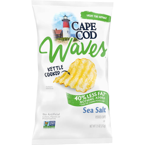 7.5 Oz Cape Cod Less Fat Sea Salt Chips, Bag