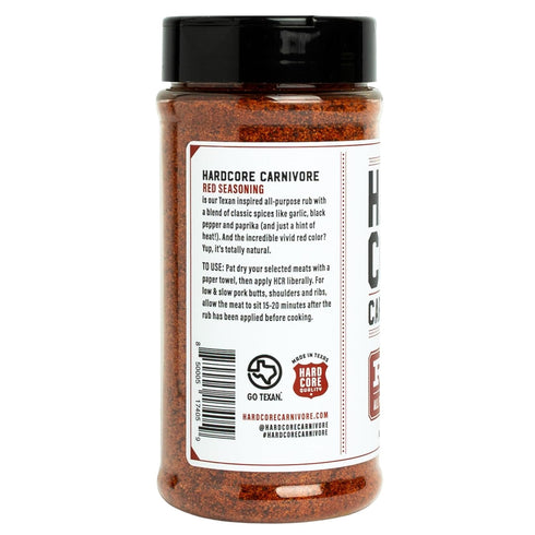 Hardcore Carnivore Red: All Purpose Seasoning for Pork, Chicken, BBQ (Large Shaker)