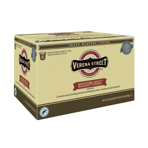 (80 Count) Verena Street Single Cup Pods Flavored Coffee, Mississippi Grogg, Rainforest Alliance Certified Arabica