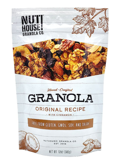 12 oz. (3-Pack) NutHouse! Granola Company - Premium Original Recipe Granola | Certified Gluten-Free, Non-GMO, Kosher |