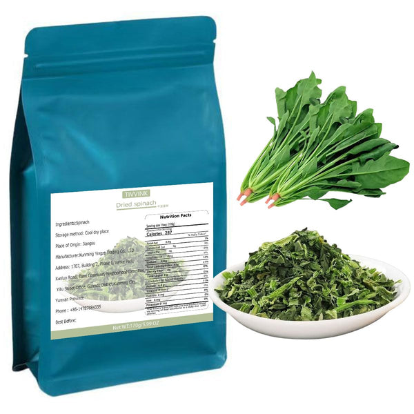 TIVVINK Dried spinach170g/5.99OZ, Dehydrated Spinach Leaves,Dried vegetables,For Cooking, Suitable for sauces, soups and