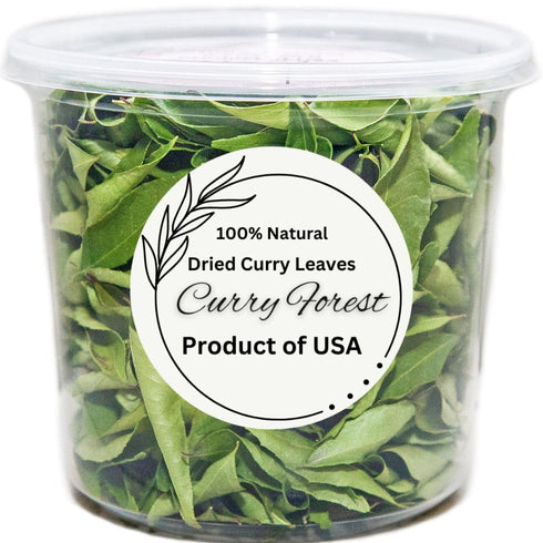 CurryForest Premium Dried Curry Leaves-100% Natural, Pesticide-Free Whole Leaves, USA Grown, Air
