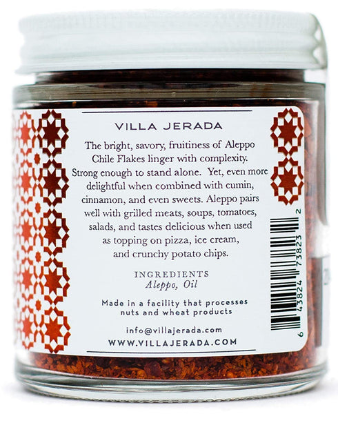 Villa Jerada Aleppo Pepper (Red Chile Seasoning Flakes) - Bright, Savory & Fruity Spice from The Mediterranean’s Levant