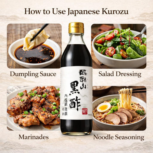 MAJI RICE Kurozu, 30.43 oz Japanese Black Vinegar UCHIBORI Rinkosan Authentic Double Brown Rice Naturally Fermented