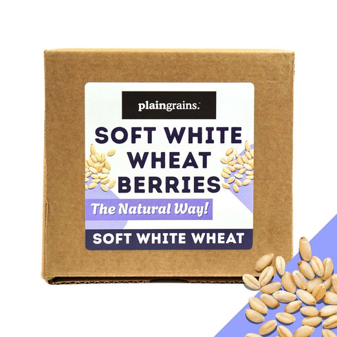 11 LB 9% PlainGrains. The Natural Way | Dry Soft White Wheat Berries | Protein by Volume | Uncooked, Unground, Whole