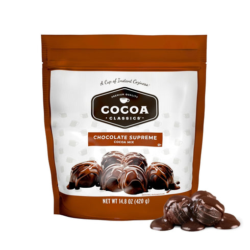 COCOA CLASSICS Chocolate Supreme Cocoa Mix Hot Chocolate Made with Nonfat Milk Just Add