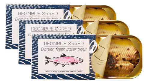 Fangst Regnbue Orred | Tinned Smoked Freshwater Trout with Juniper and Lemon