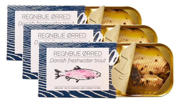 Fangst Regnbue Orred | Tinned Smoked Freshwater Trout with Juniper and Lemon
