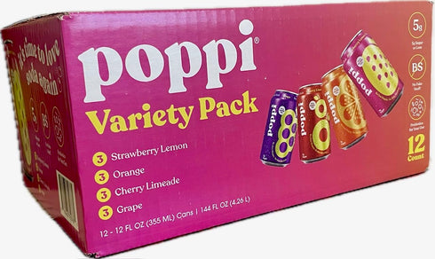 poppi Pack 12pk, 12 Variety Prebiotic Soda FZ