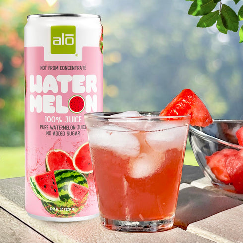 10.8oz (Pack 12) ALO Slim Can Juice | Watermelon Juice | Not from Concentrate | Cans
