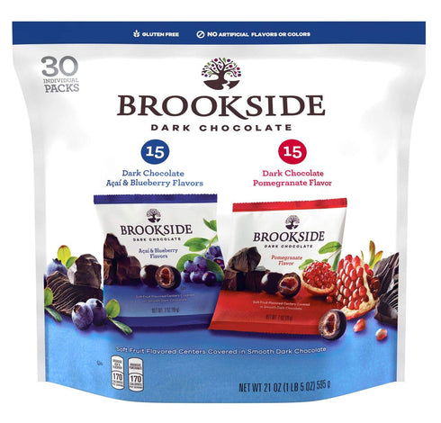 2 Set - Product of Brookside Dark Chocolate Variety Pack, 30 pk./0.7