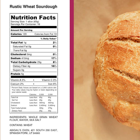 Abigails Oven 3 1 34 oz Fresh Sourdough Bread San Francisco Bakery Style Dutch Oven Rustic Wheat Hand-made Ingredient