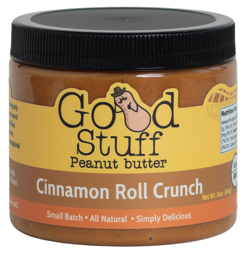 GOOD STUFF PEANUT BUTTER Good Stuff Cinnamon Roll Crunch Peanut Butter - All Natural Peanut Butter,