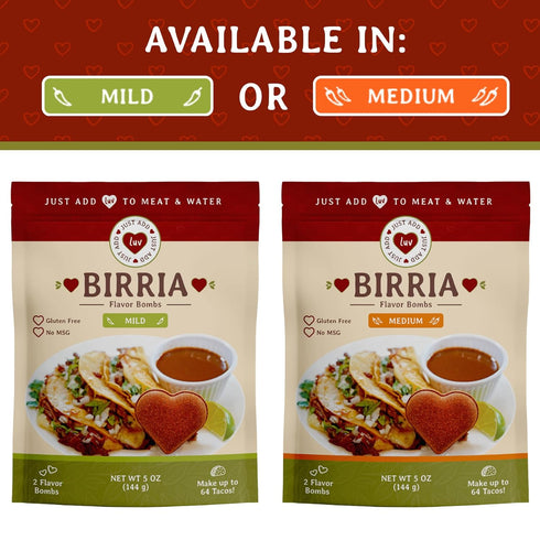 (1 Just Add Luv Authentic Birria Spice Bomb Seasoning - Mexican Spice Mix with Chiles Herbs Spices - Perfect for Tacos