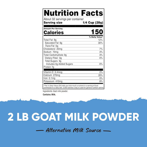 2 LB Nutricost Goat Milk Powder Unflavored - Gluten-Free, Non-GMO