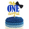 Joymee Mr Onederful Double Sided Cake Topper, 1st Birthday Decorations with Bowtie Gold Glitter
