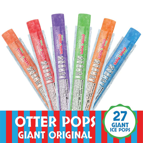 5.5oz, 27 Otter Pops, Giant Original Ice Pops, Six Zippy Flavors
