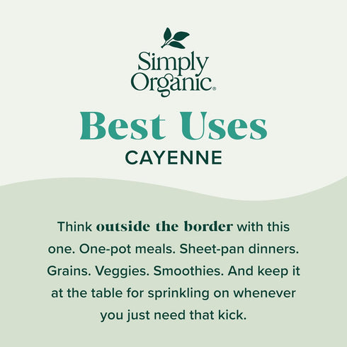 Simply Organic Cayenne Pepper, 2.89 Ounce, Pure, Organic, No GMO's, Kosher Certified