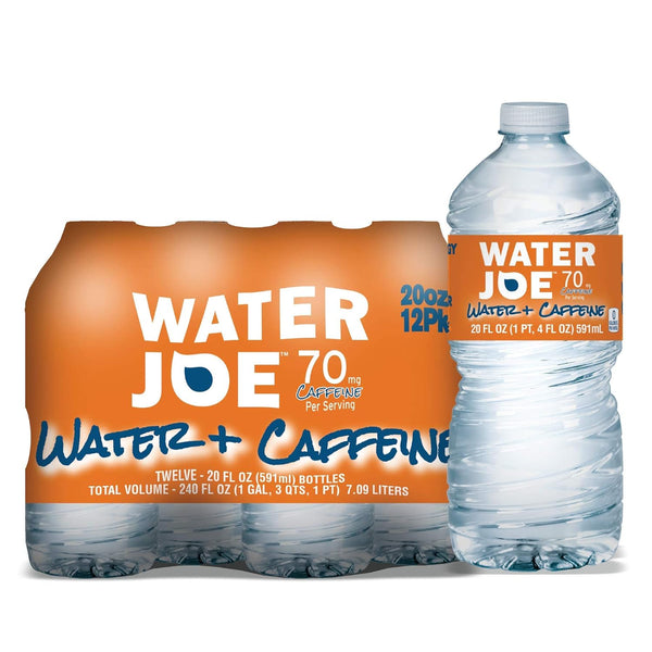 Water Joe Caffeinated Water (12 Pack), 20 Oz Bottles with 70mg of